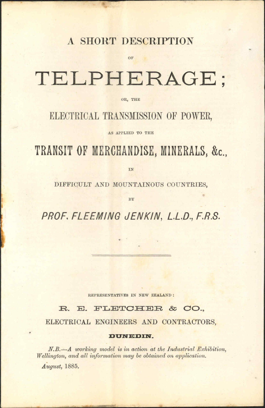 Street lighting - R E Fletcher &amp; Co, Dunedin