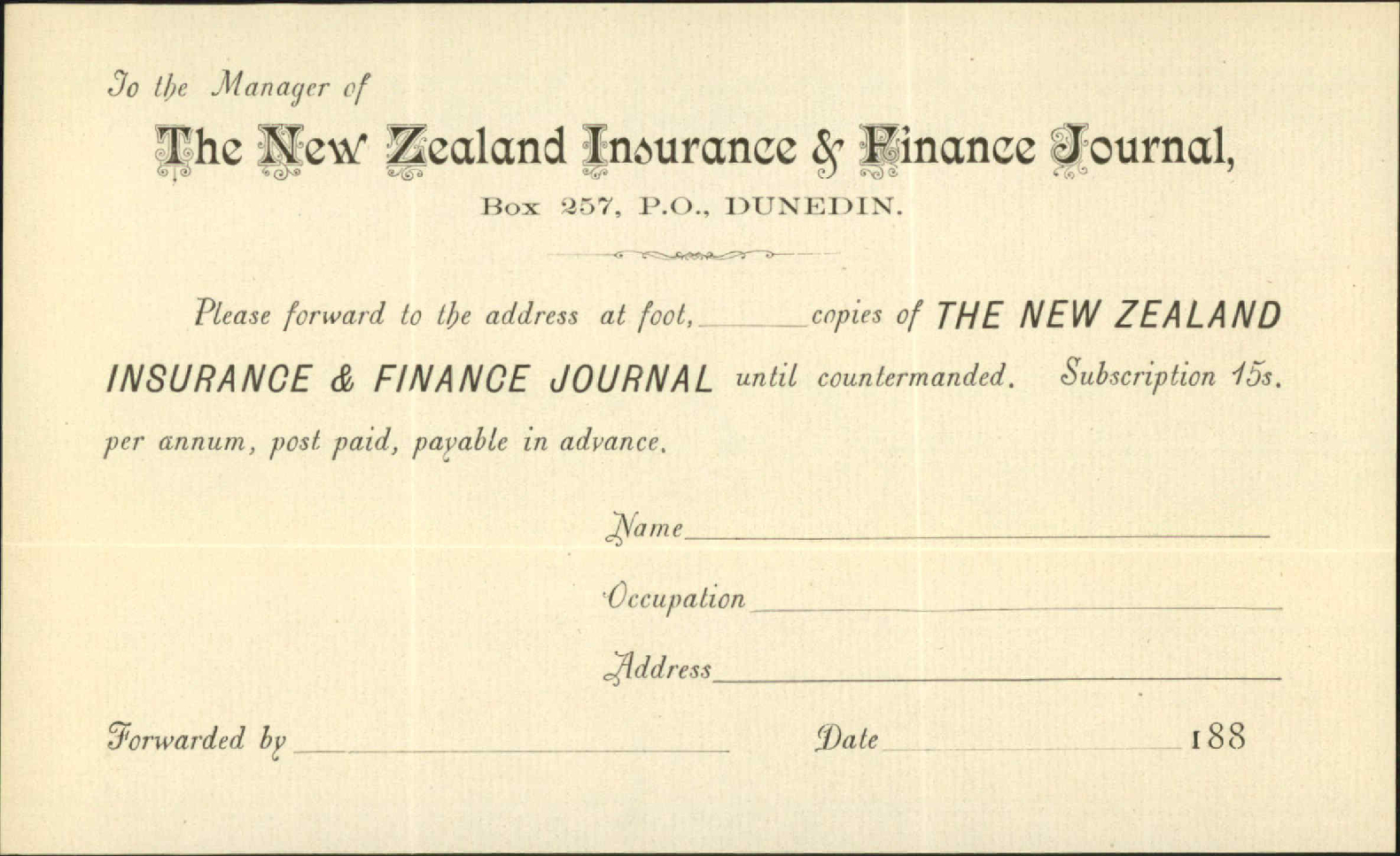 Asking Council to become subscribers - New Zealand Insurance and Finance Journal