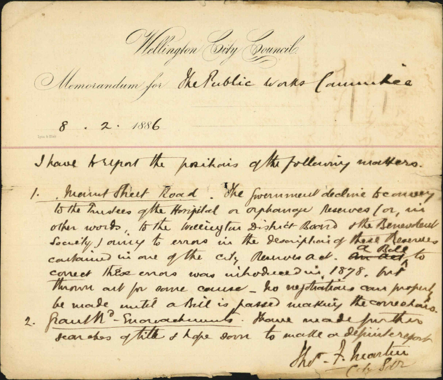 Grant Road encroachment - City Solicitor