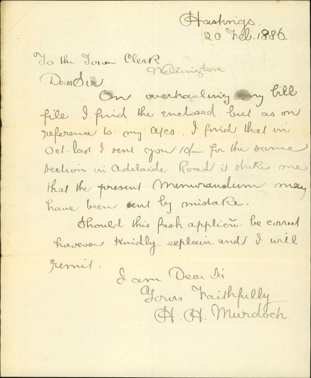 As to account for rates - H H Murdock