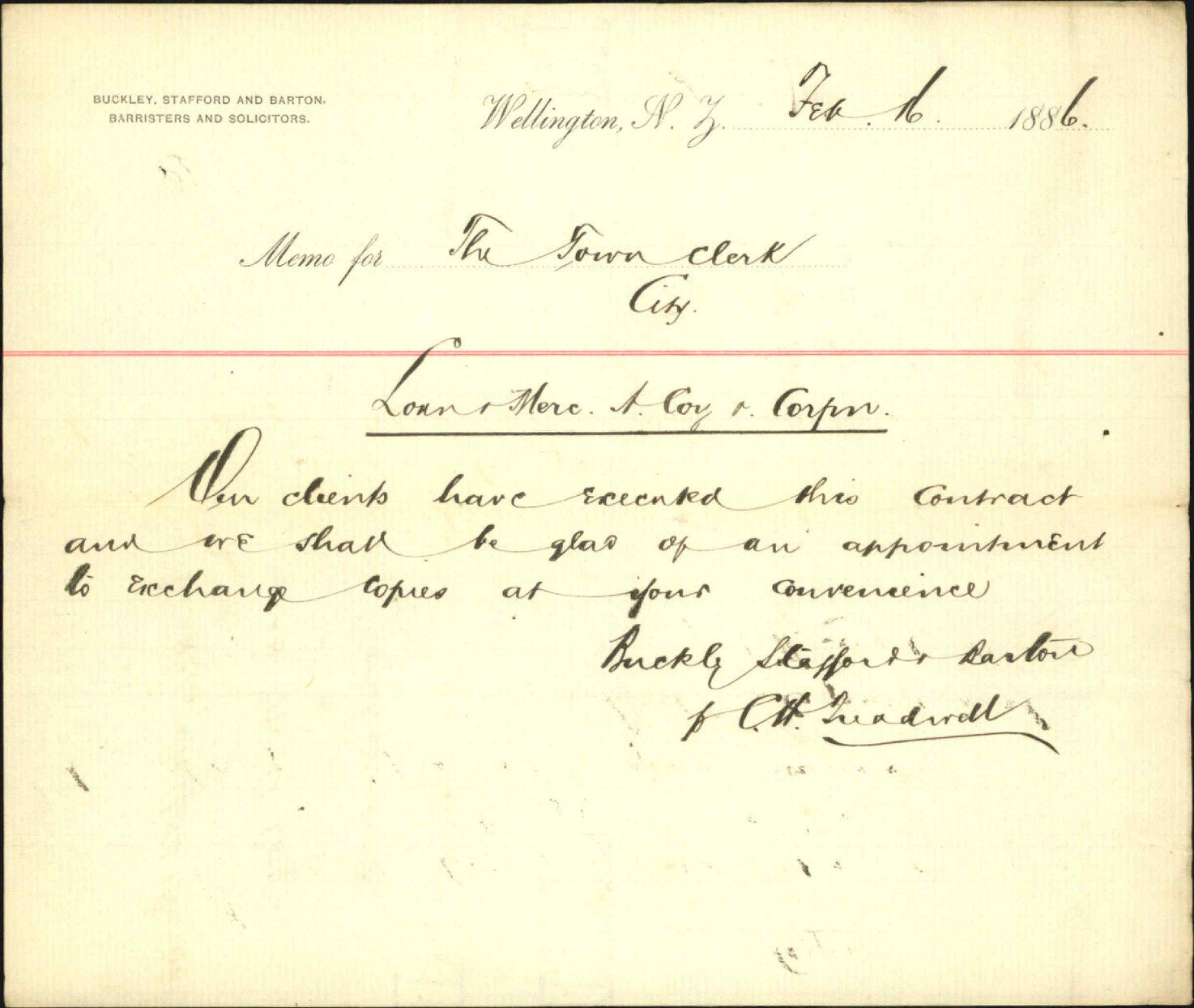 Loan and Mercantile Agency Company v Corporation - Buckley, Stafford and Barton