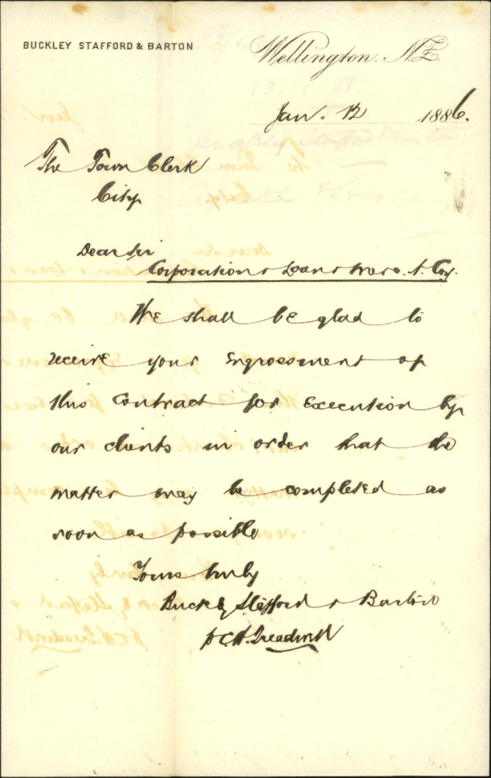 Corporation and Loan and Mercantile Agency Company - Buckley, Stafford and Barton