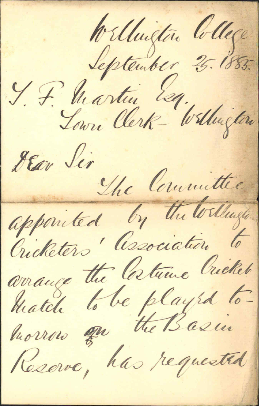 Match on the 26th - Cricketers Association