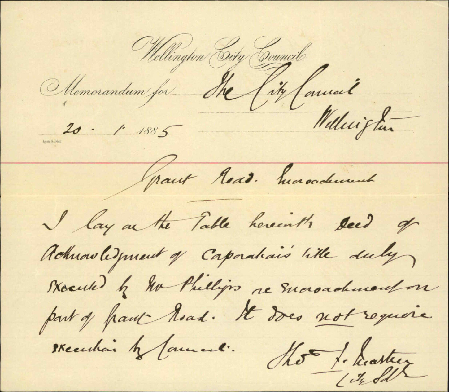 Grant Road encroachment, Phillips - City Solicitor