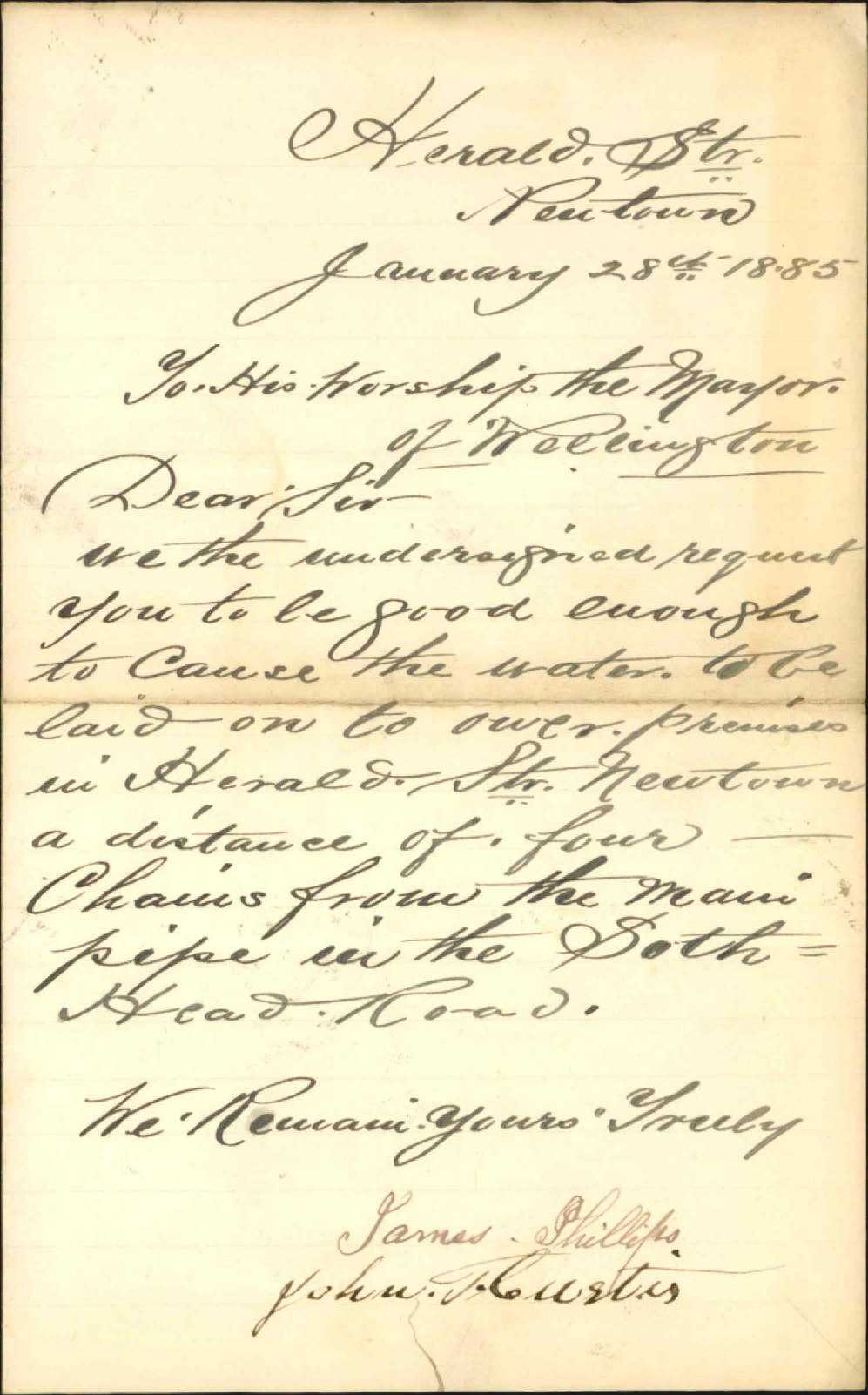 Water, Herald Street - J Phillips and J T Curtis