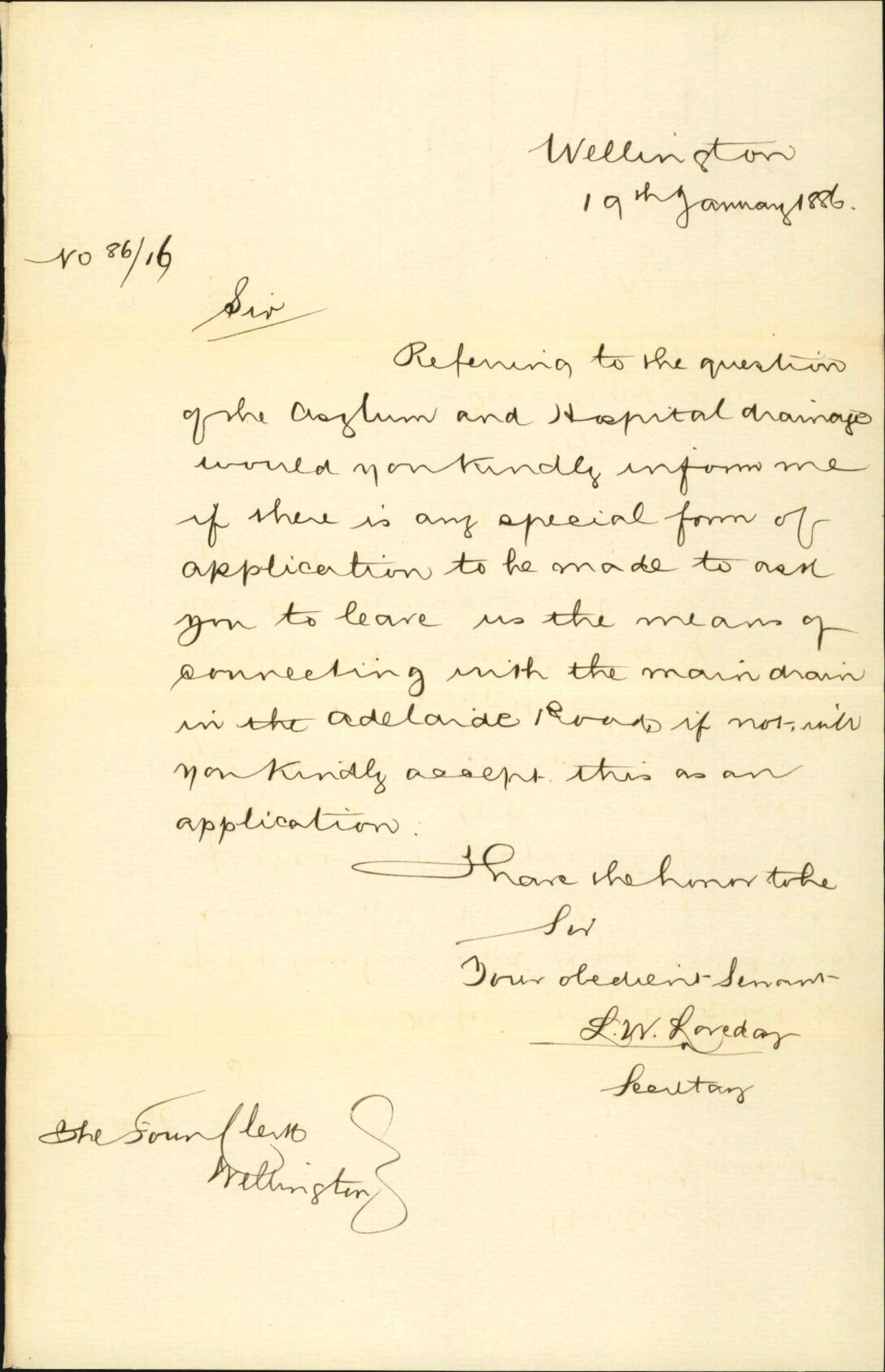 Drain for hospital and asylum - Hospital Committee