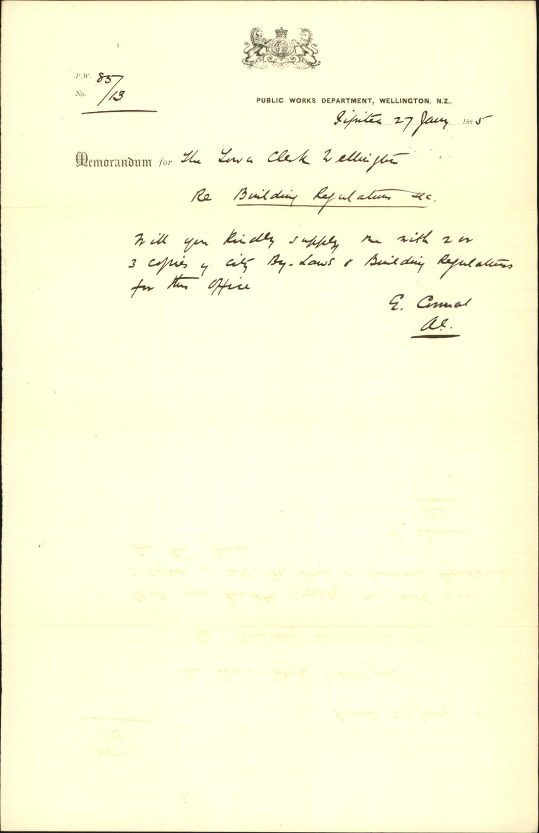 Asking for copies of bylaws - Public Work Department