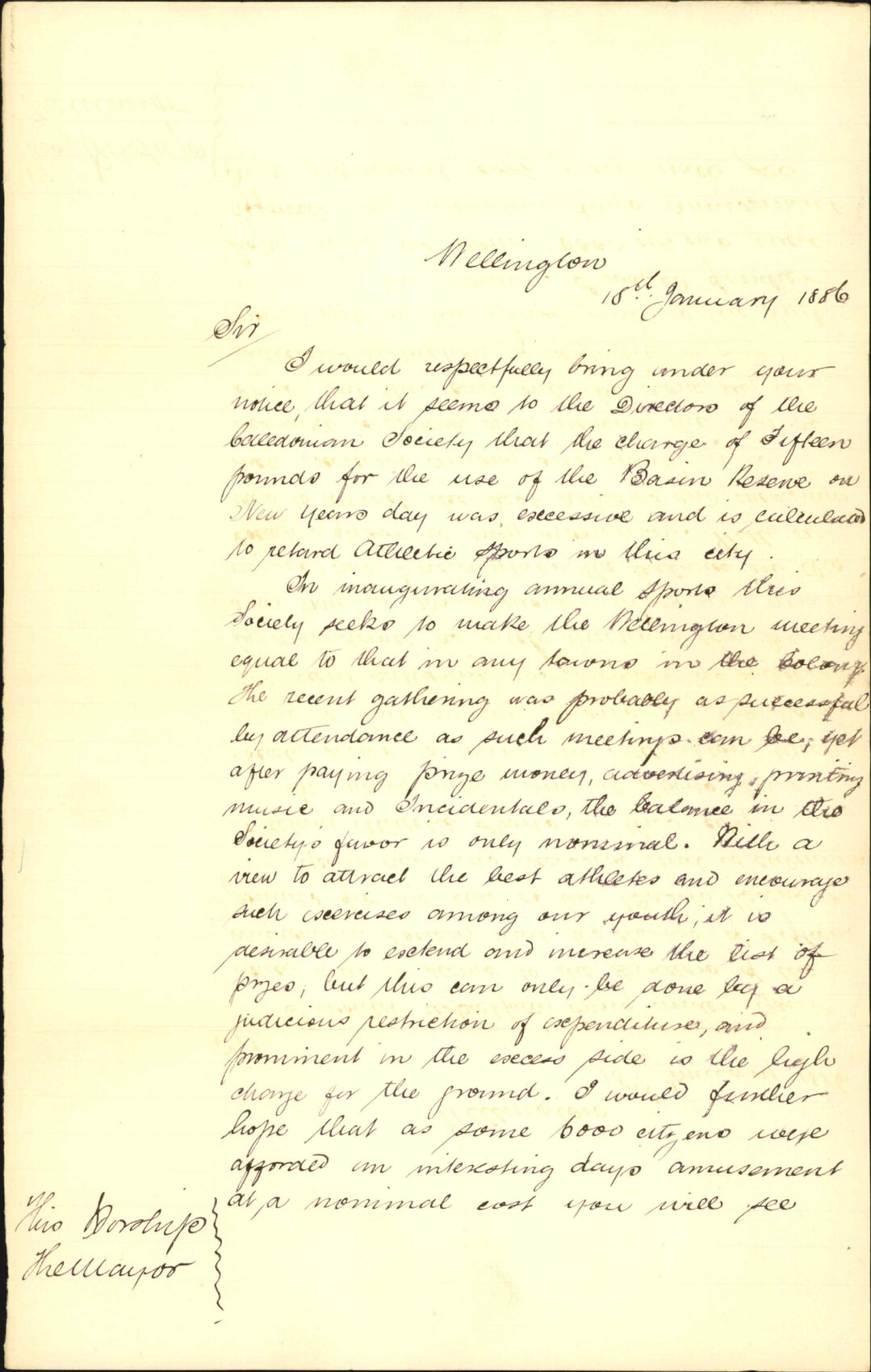 Charges for use of the basin reserve - Caledonian Society