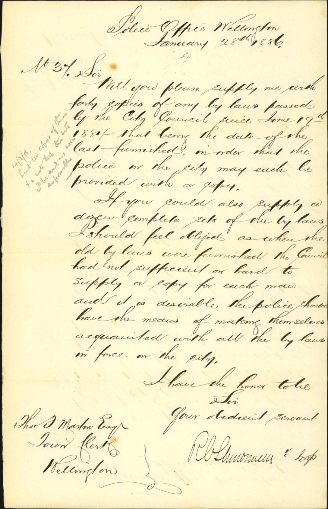 Asking for copies of bylaws - Inspector of Police
