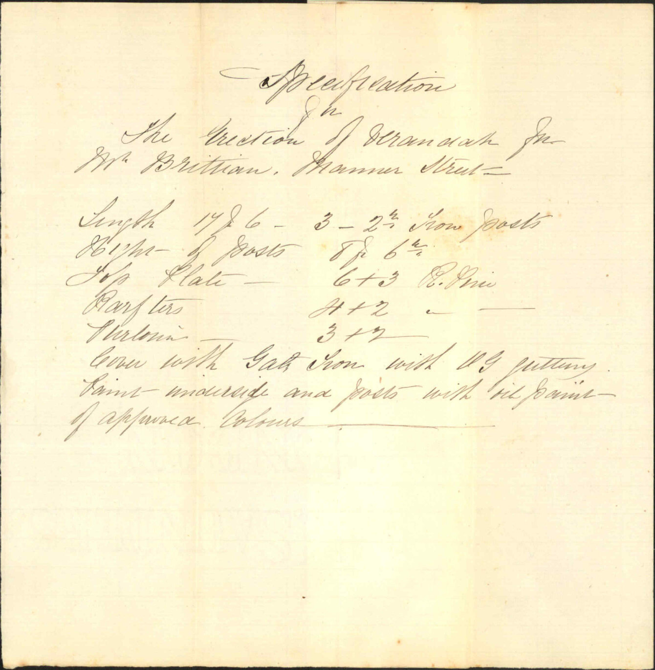 Asking permission to erect verandah - H Brittain