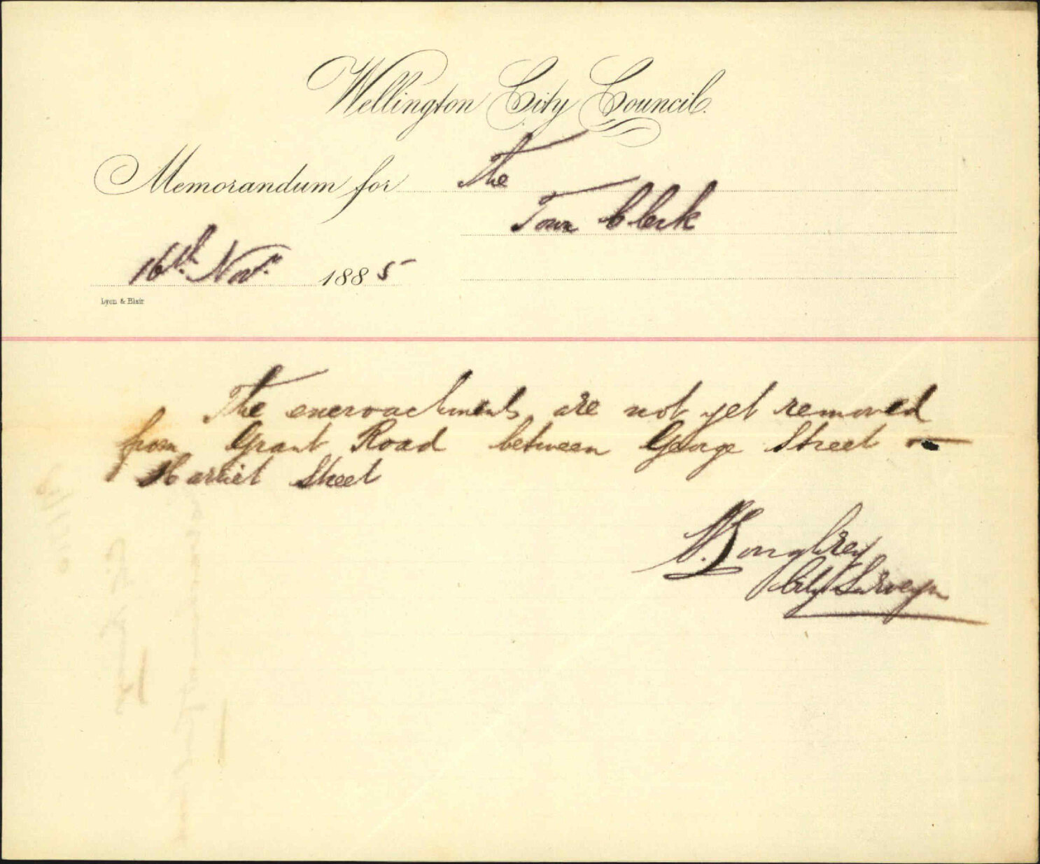 Encroachment, Grant Road - City Surveyor