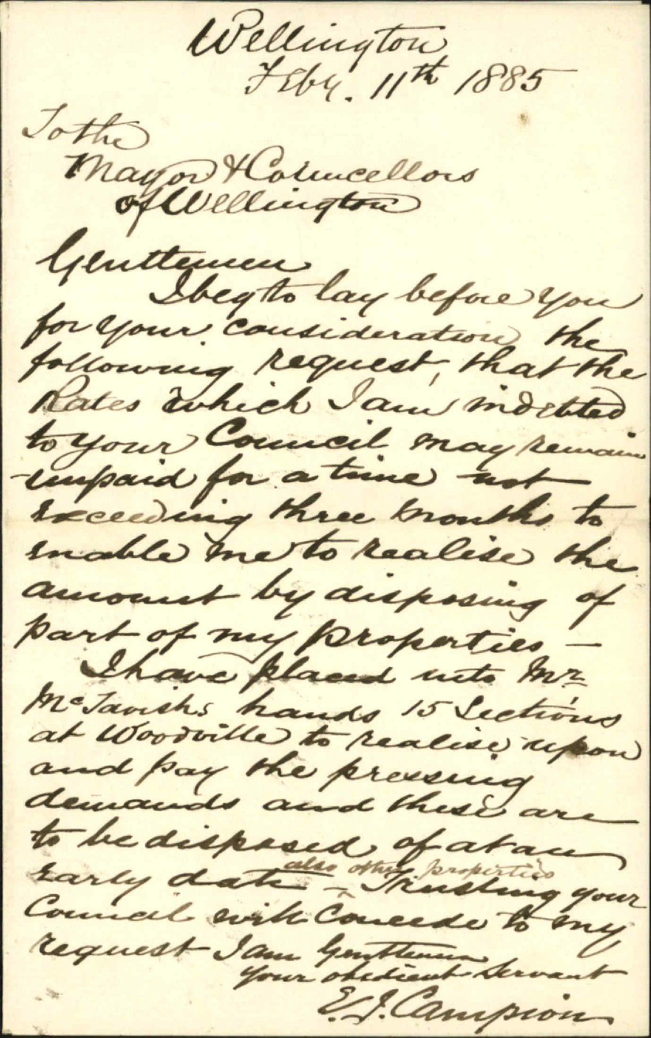 Asking time for payment of rent - E J Campion