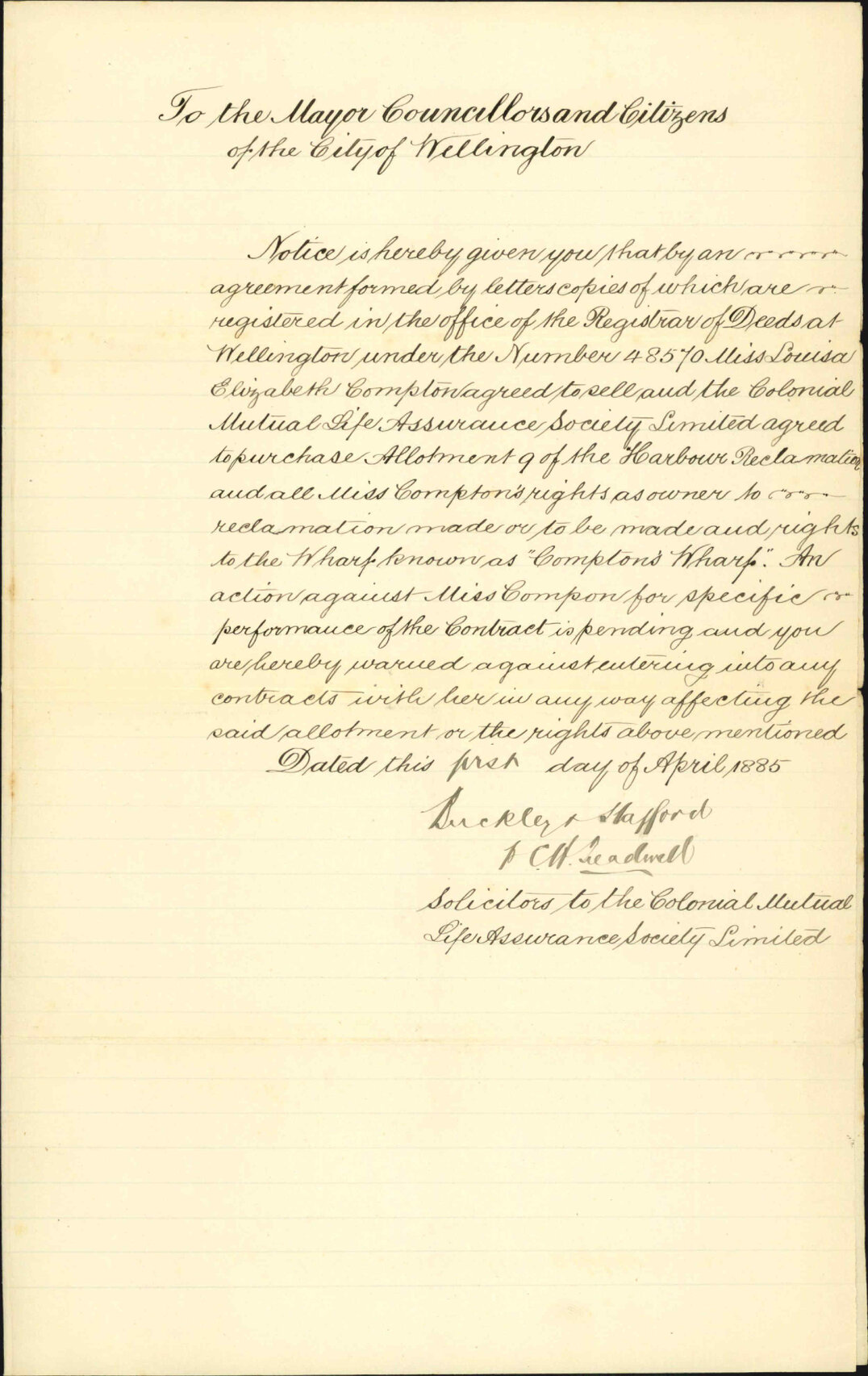 Colonial Mutual v Compton - Buckley and Stafford
