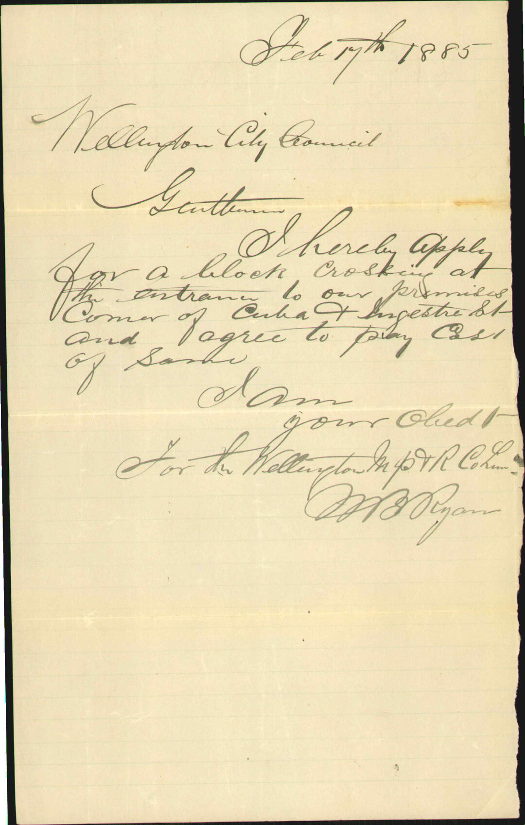 Application for block crossing in Cuba Street - Wellington Meat Preserving Company