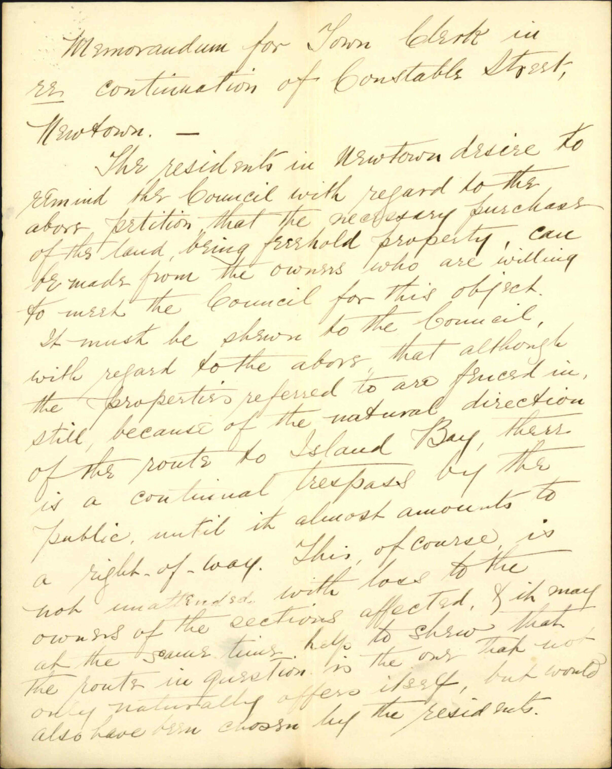 Particulars as to property owners, Constable Street (extension of)