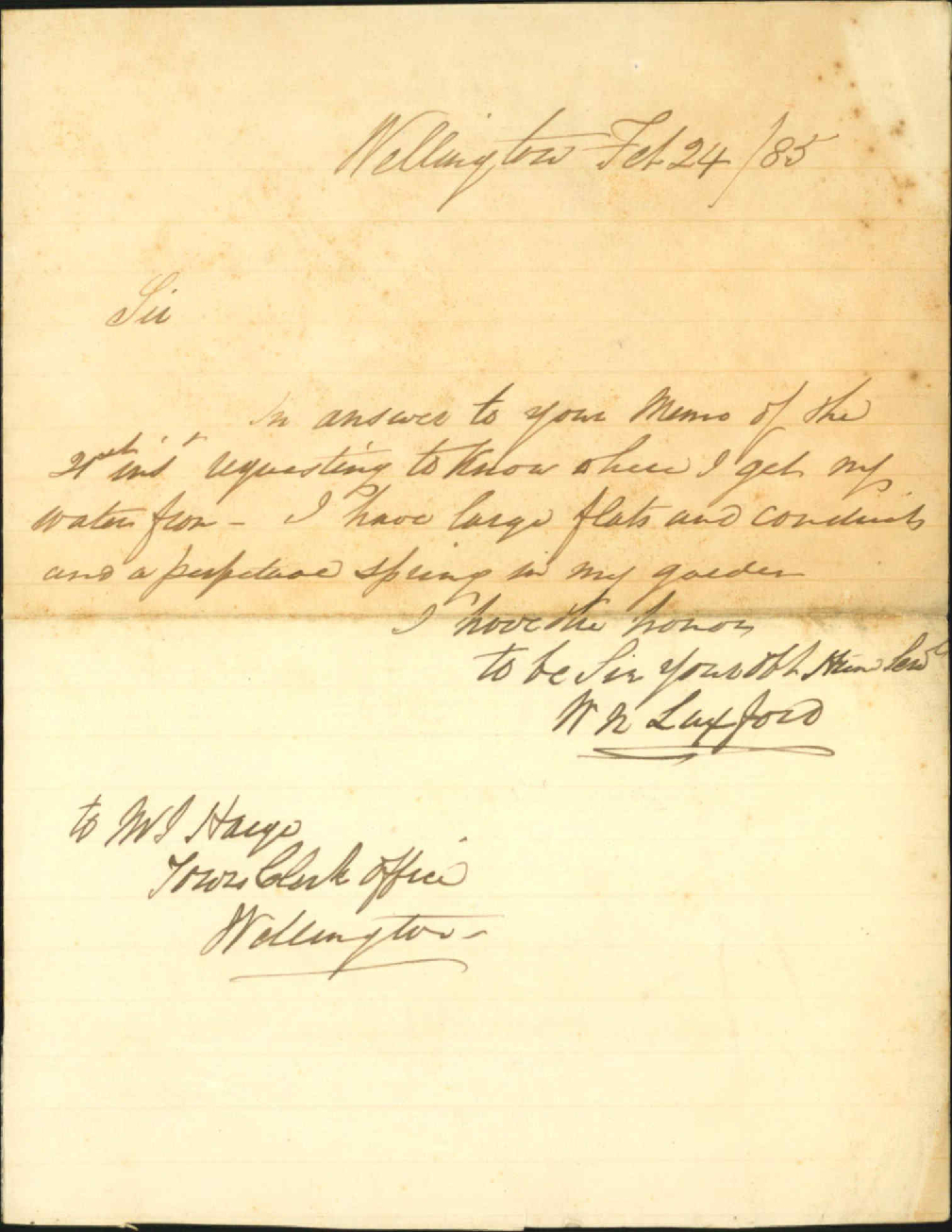Water supply, Tinakori Road - W N Luxford