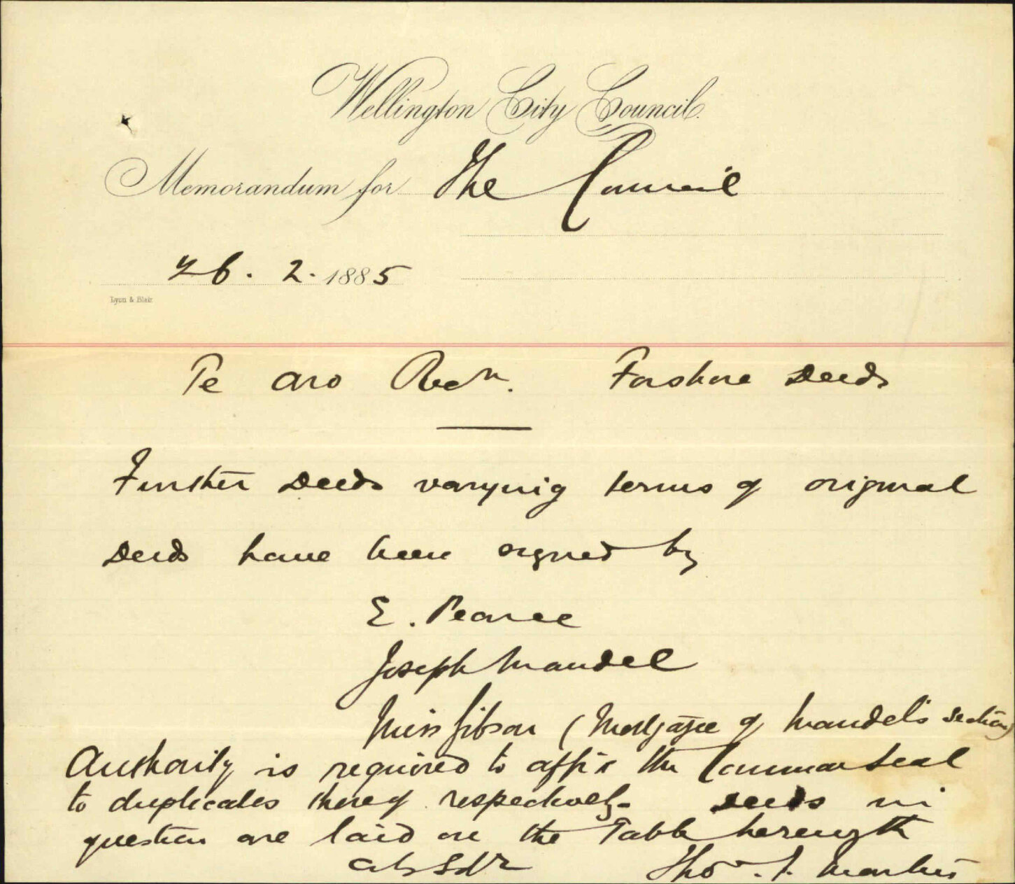 Foreshore deed - City Solicitor