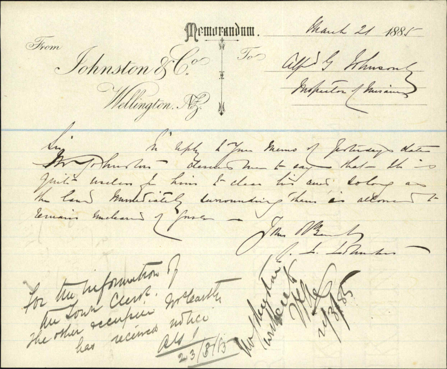 AS to fencing notice - C J Johnston