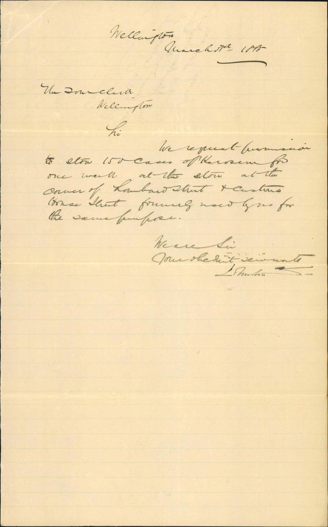 Application for leave to store Kerosene - Johnston &amp; Co