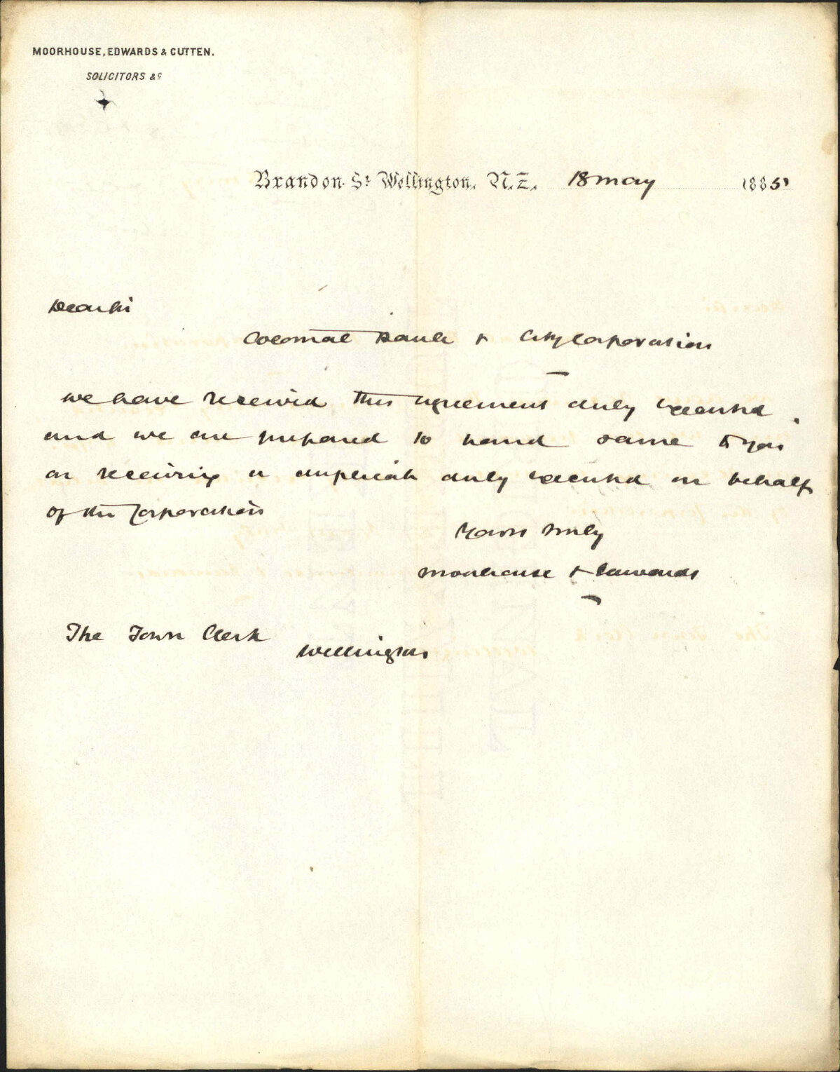 Colonial Bank and City Corporation - Moorhouse, Edwards and Cutten