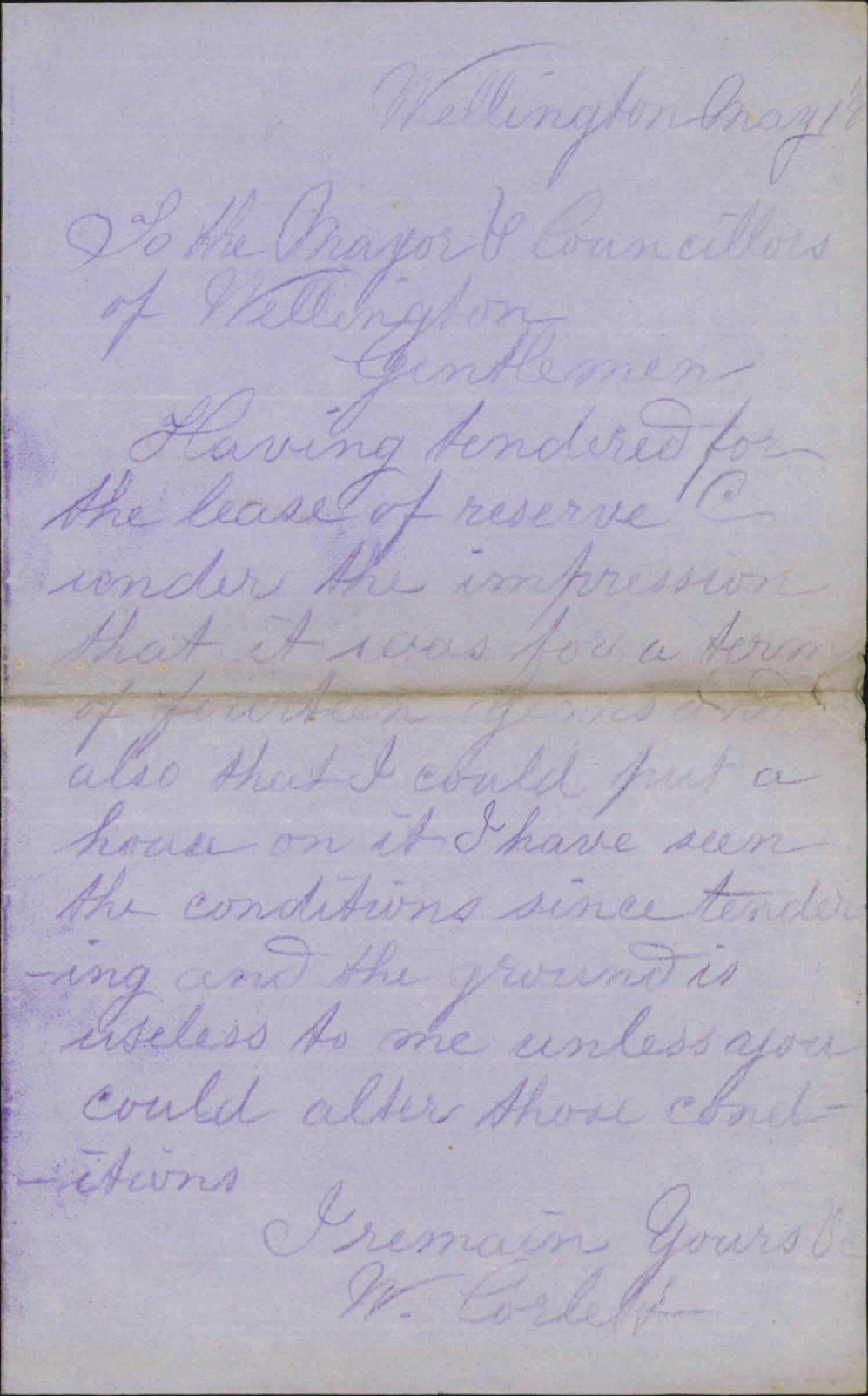 Lease of Reserve C - W Corlett