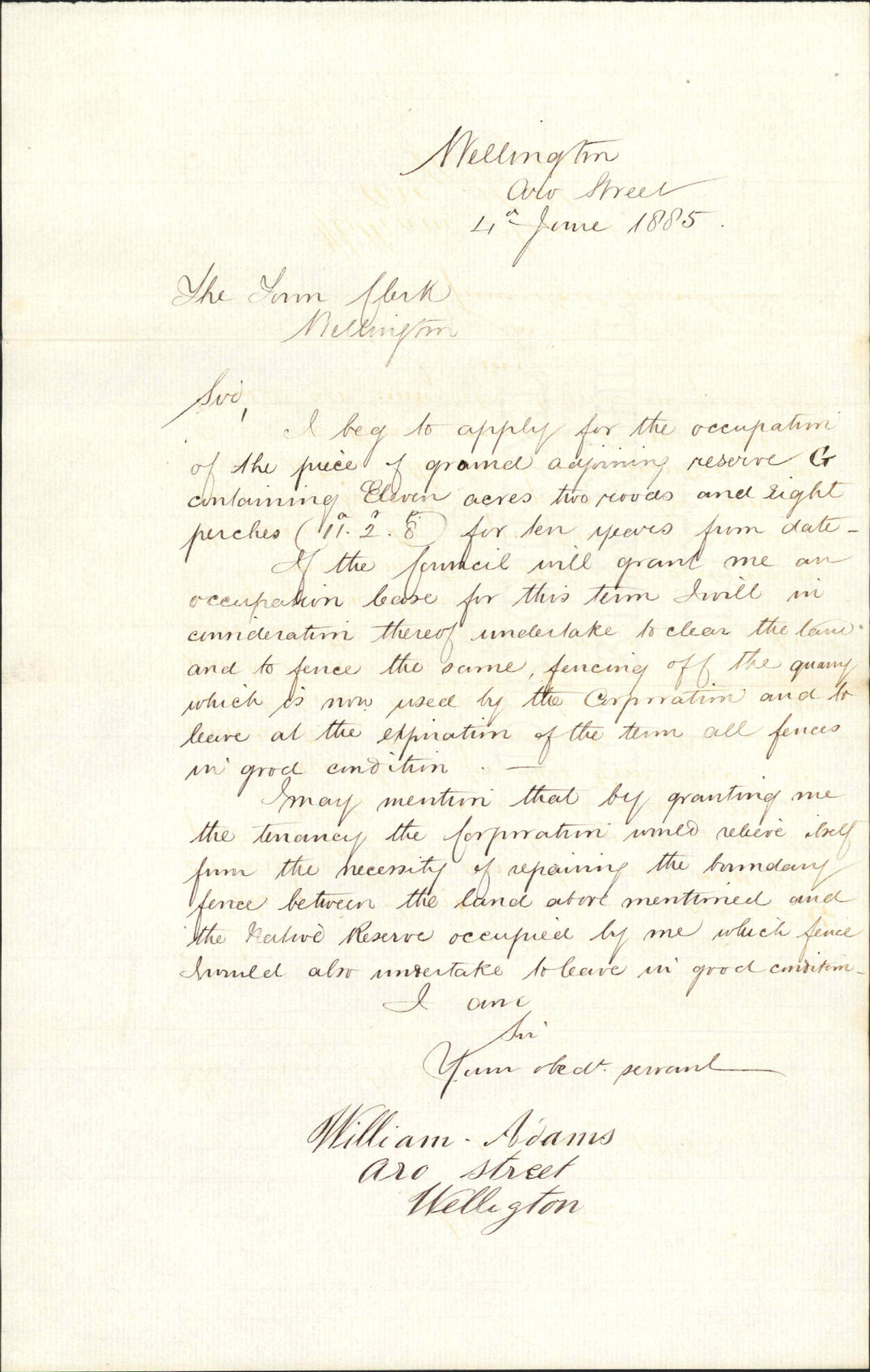 Reserve off Aro Street - William Adams