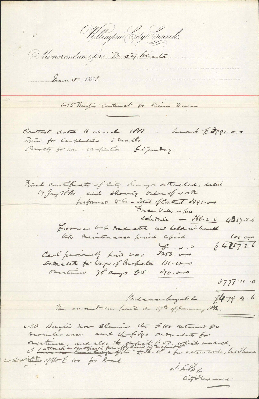 Reservoir Contract Wainui - P H Baylis