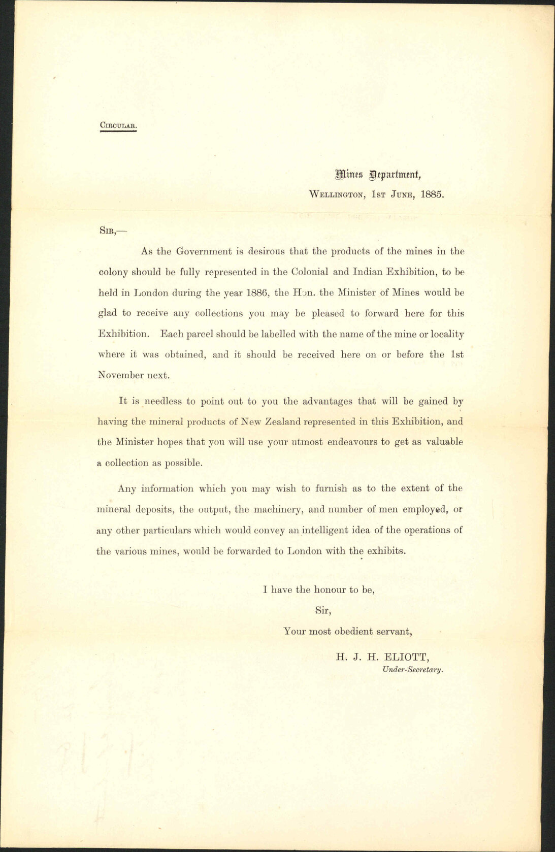 As to exhibits for London Exhibition - Mines Department
