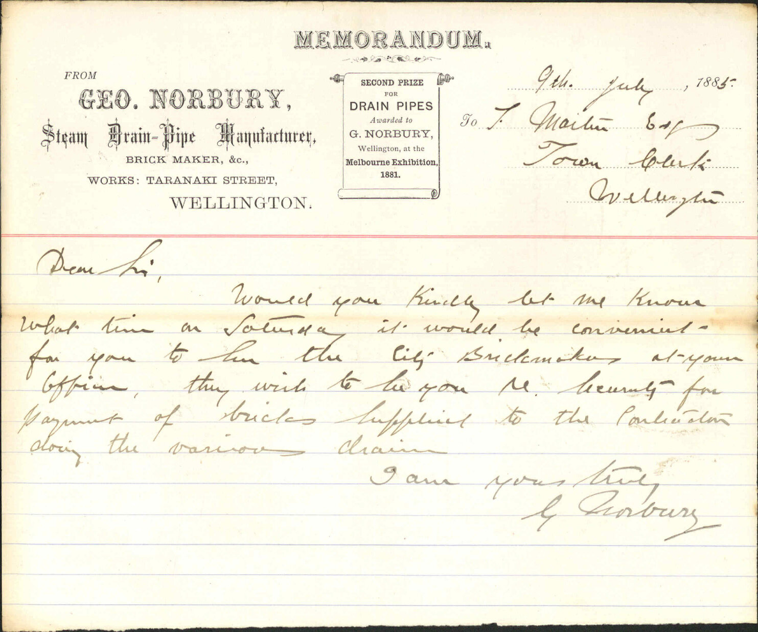 Asking interview with Town Clerk - George Norbury