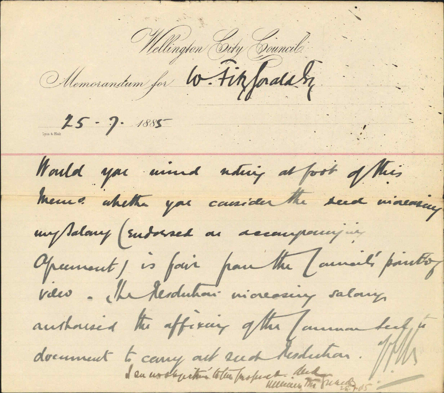 Iteration to deed of agreement, City Solicitor - Councillor Fitzgerald