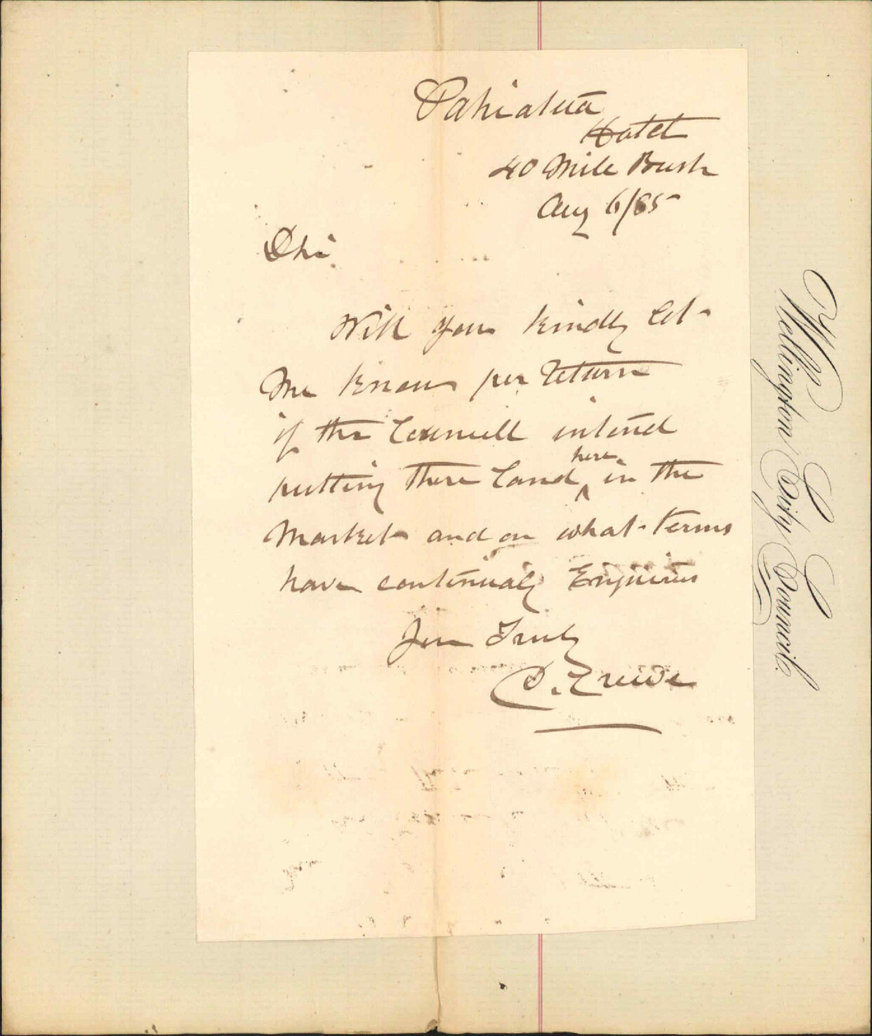 Corporation endowment at Paihiatua - C Crewe