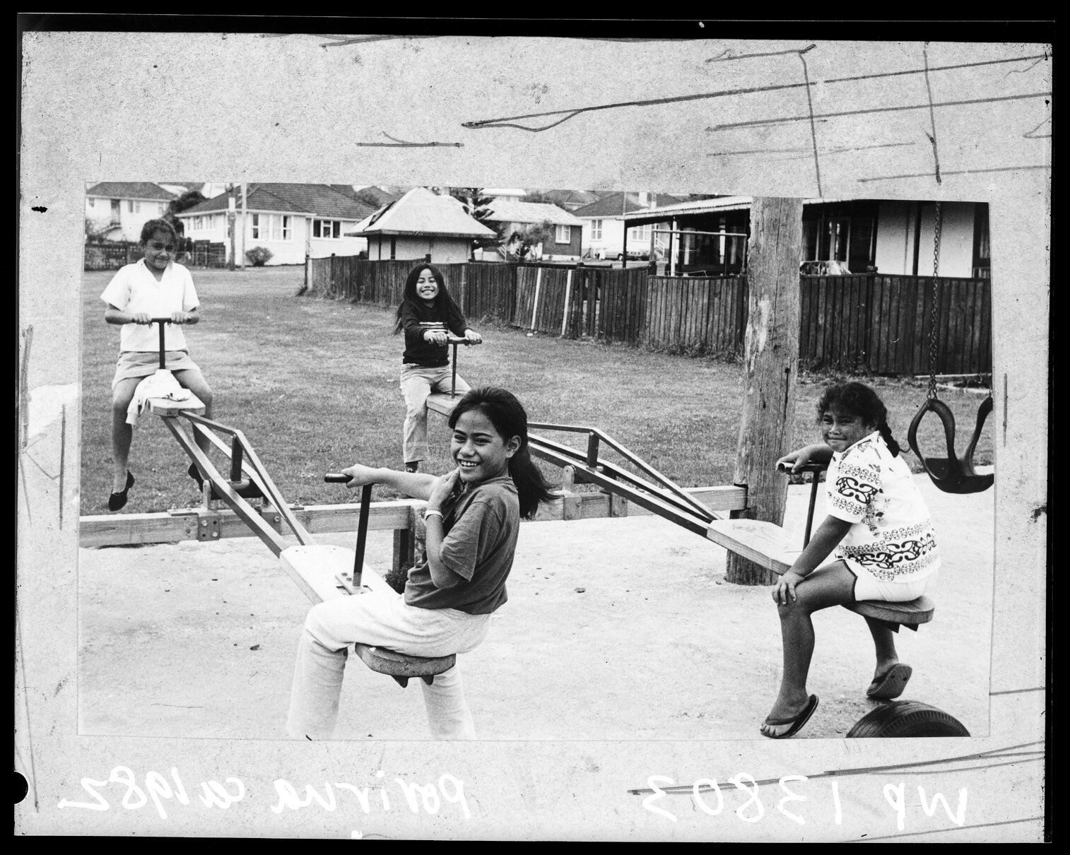 Children on Seesaw in Park Playground, Porirua