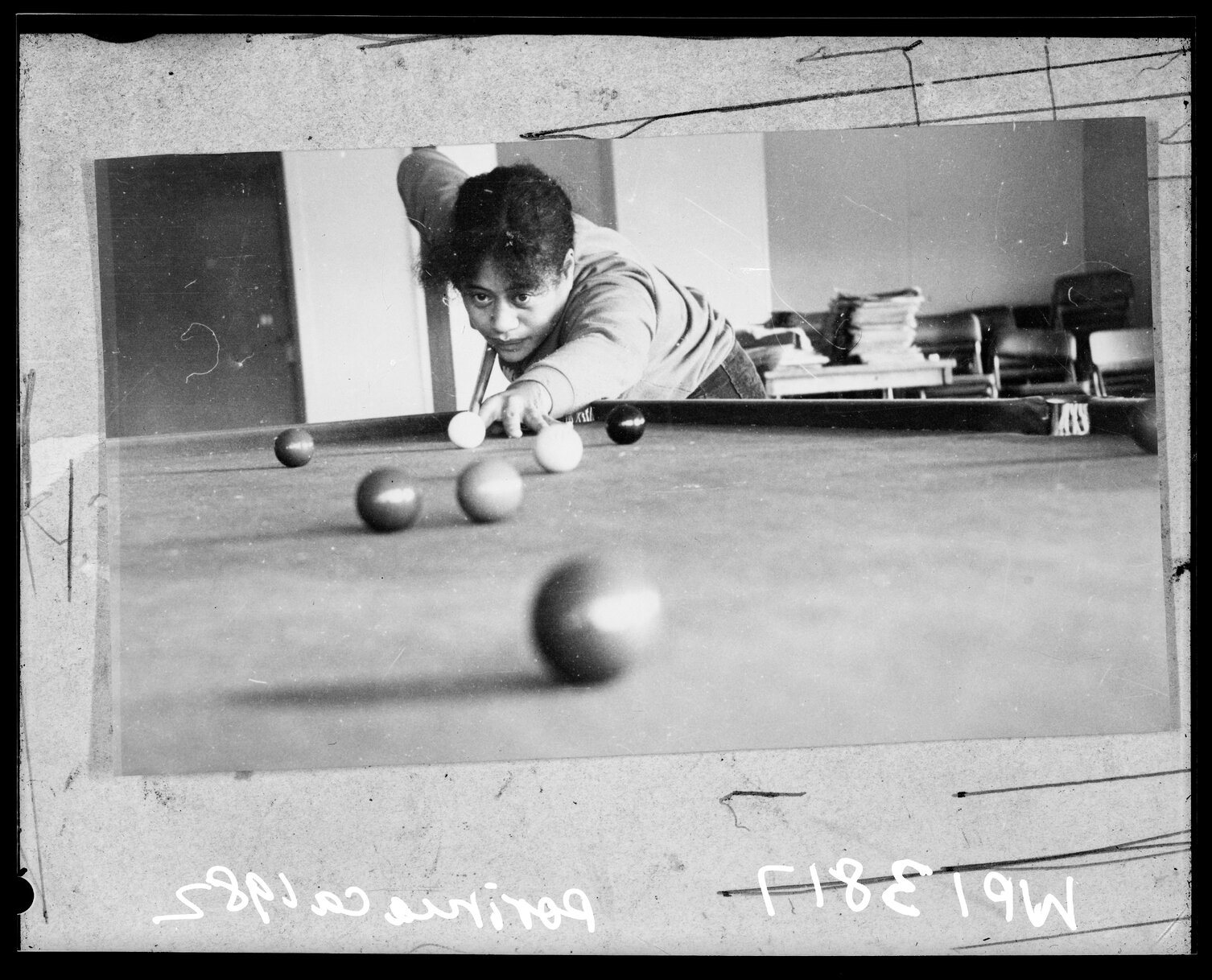 Woman playing Snooker, Porirua