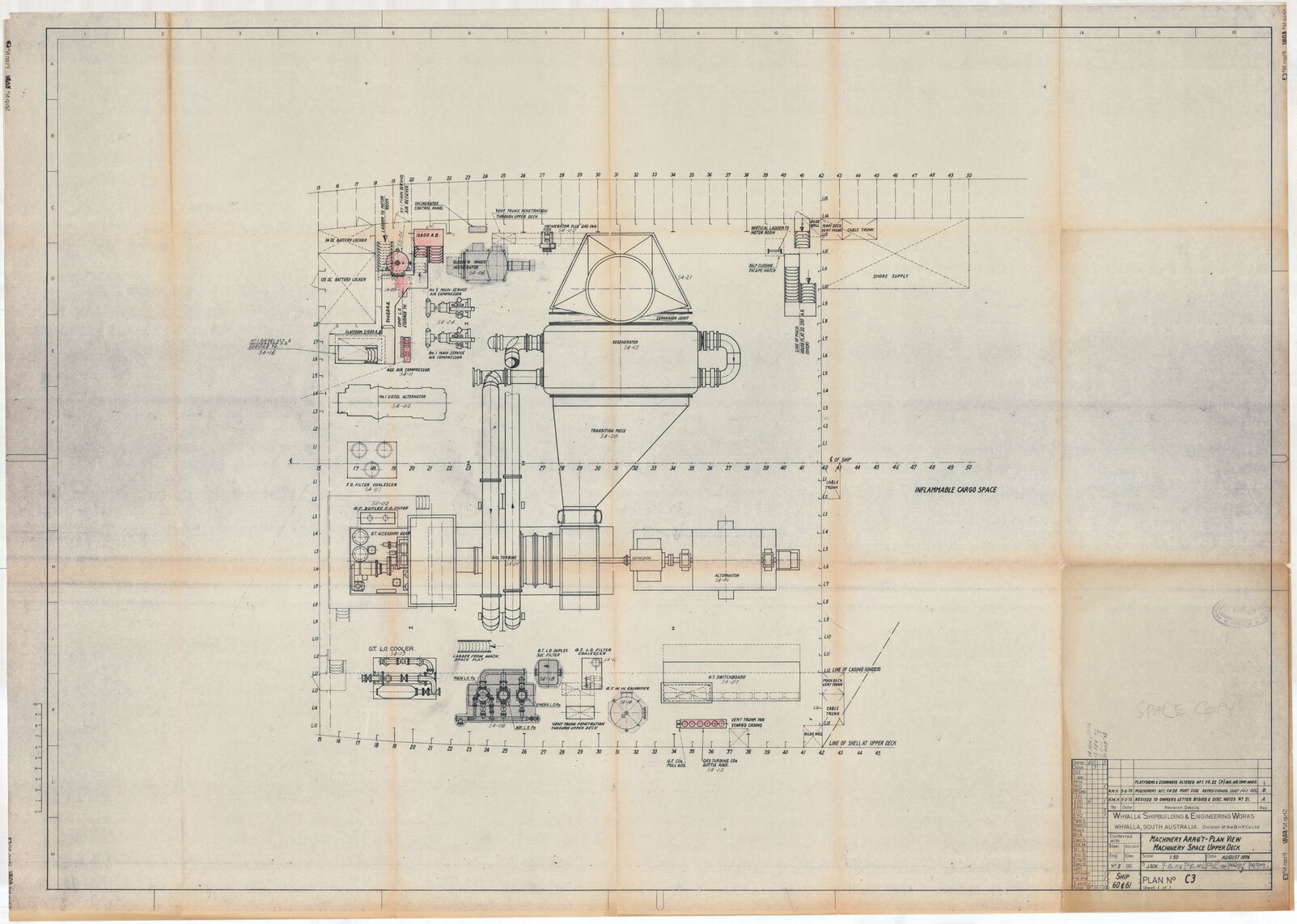 Union Rotorua, machinery arrangement, upper deck
