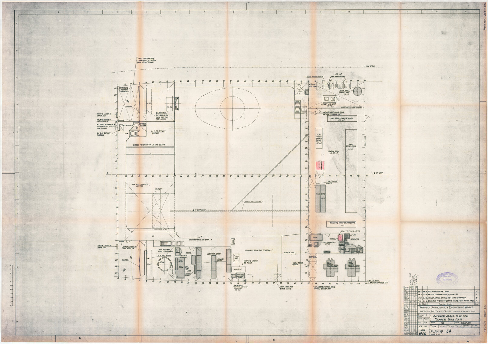 Union Rotorua, machinery arrangement, space flats