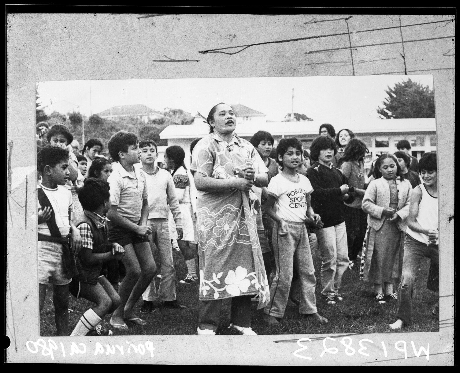 Students outside Primary School, Porirua