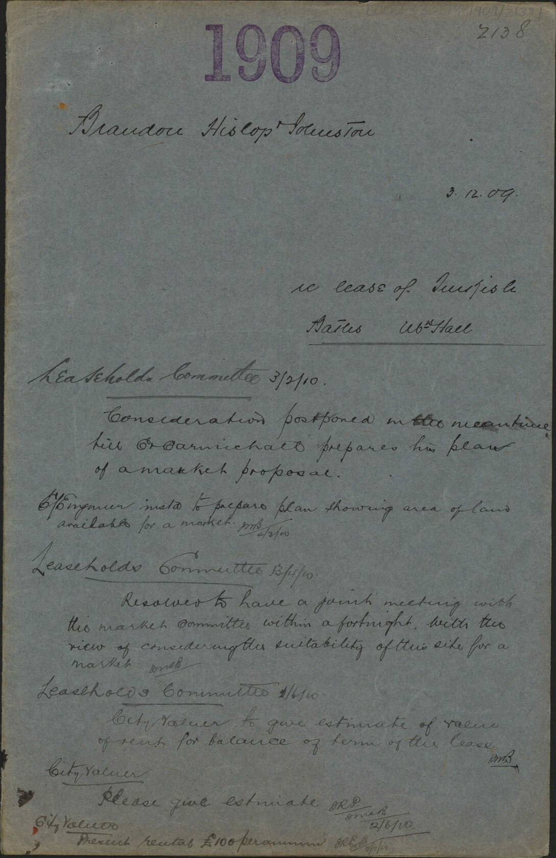 Re lease of Turkish Baths, Mrs Hall - Brandon Hislop and Johnston