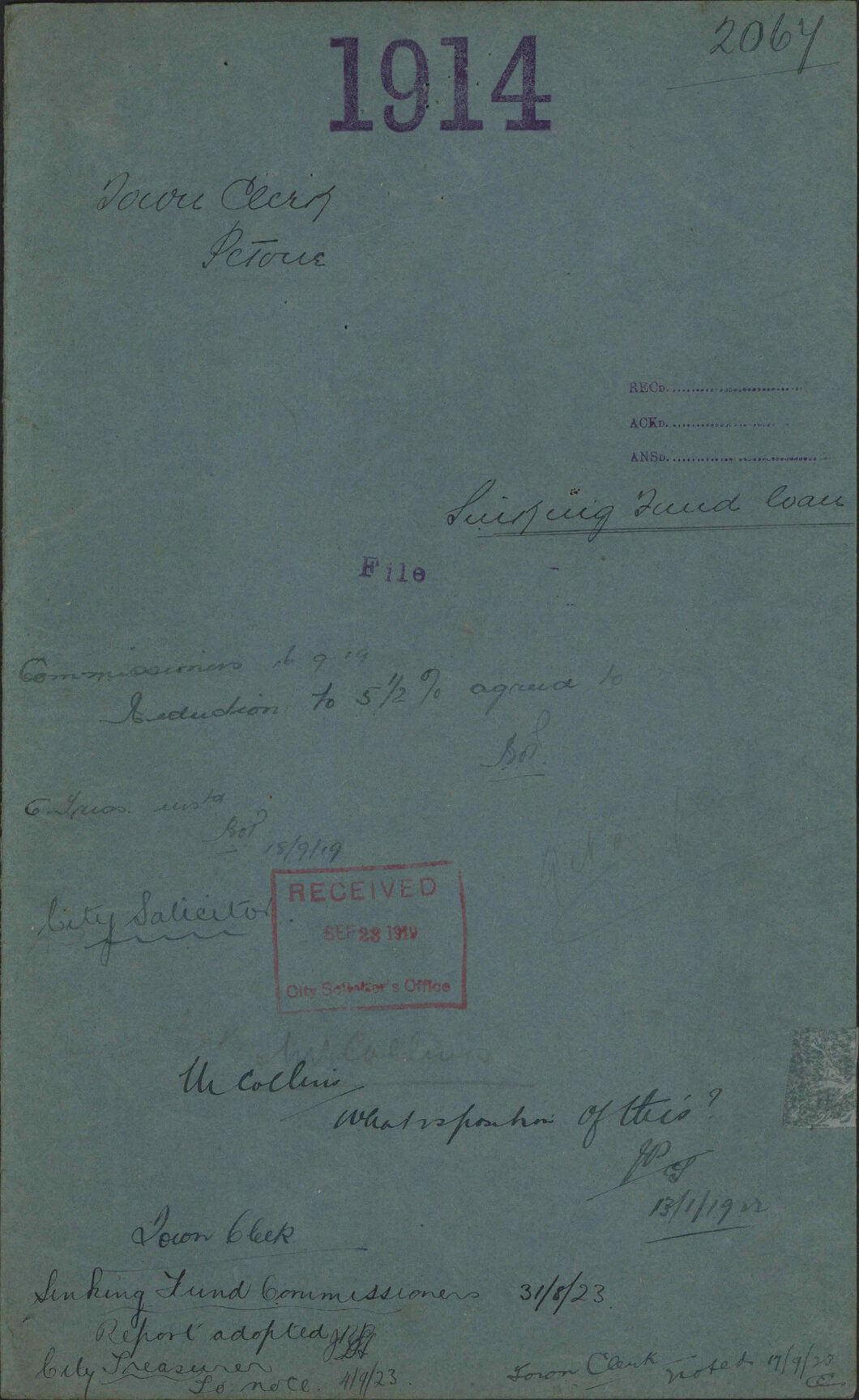 Sinking Fund loan - Town Clerk, Petone