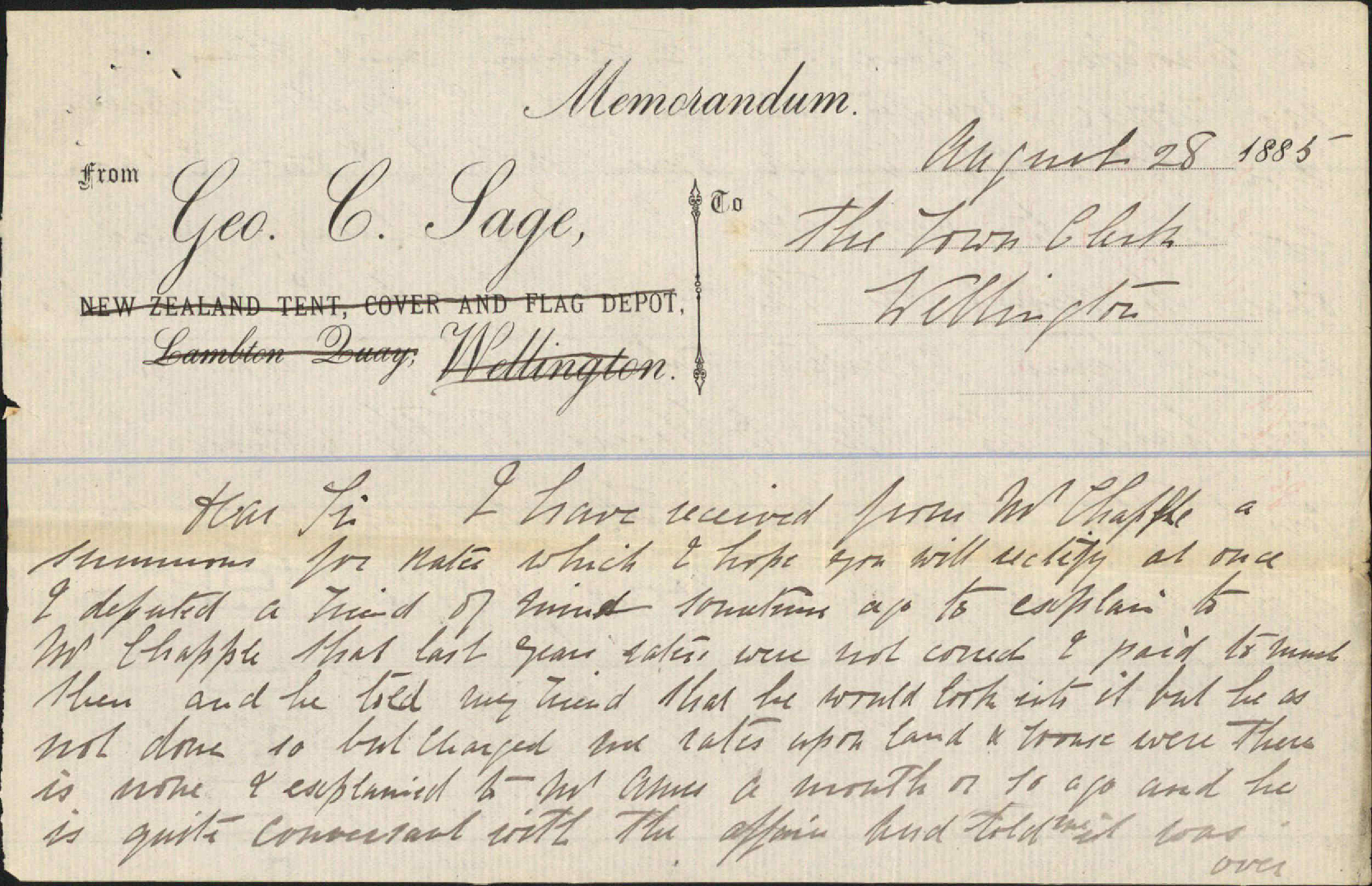 As to summons for rates - F G Sage