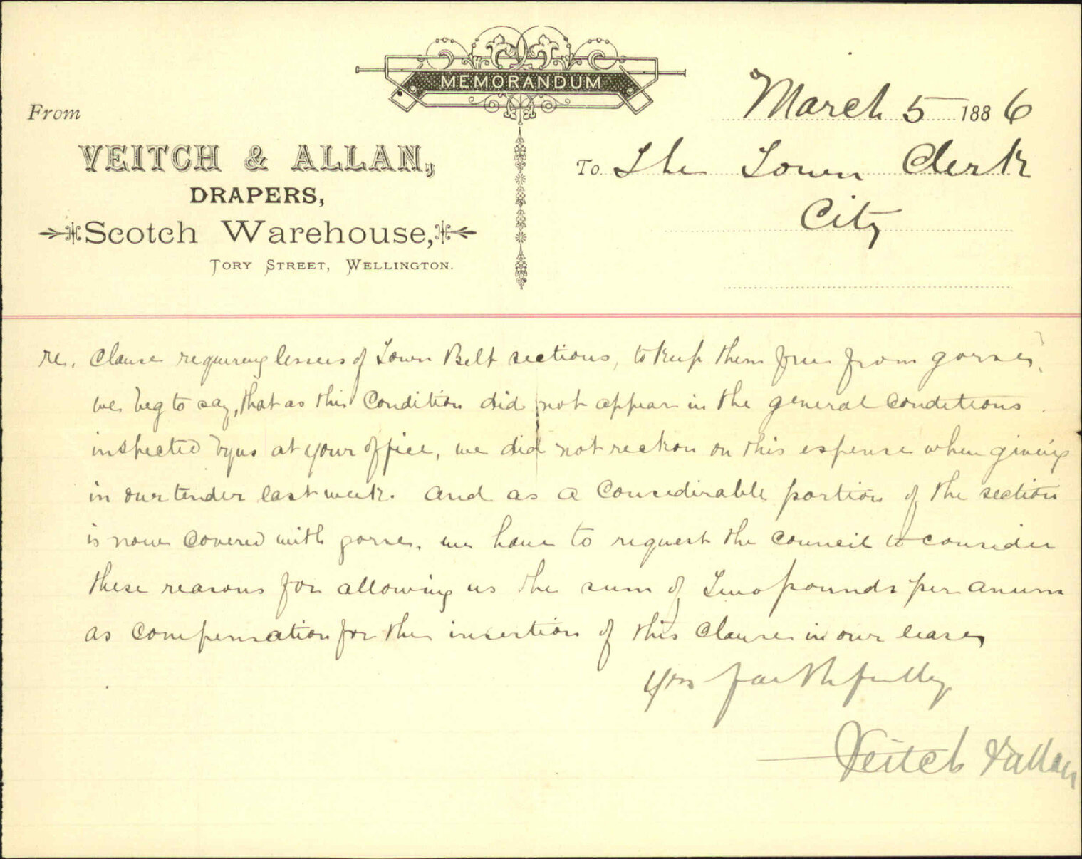 Lease of section 40, Town Belt - Veitch and Allen