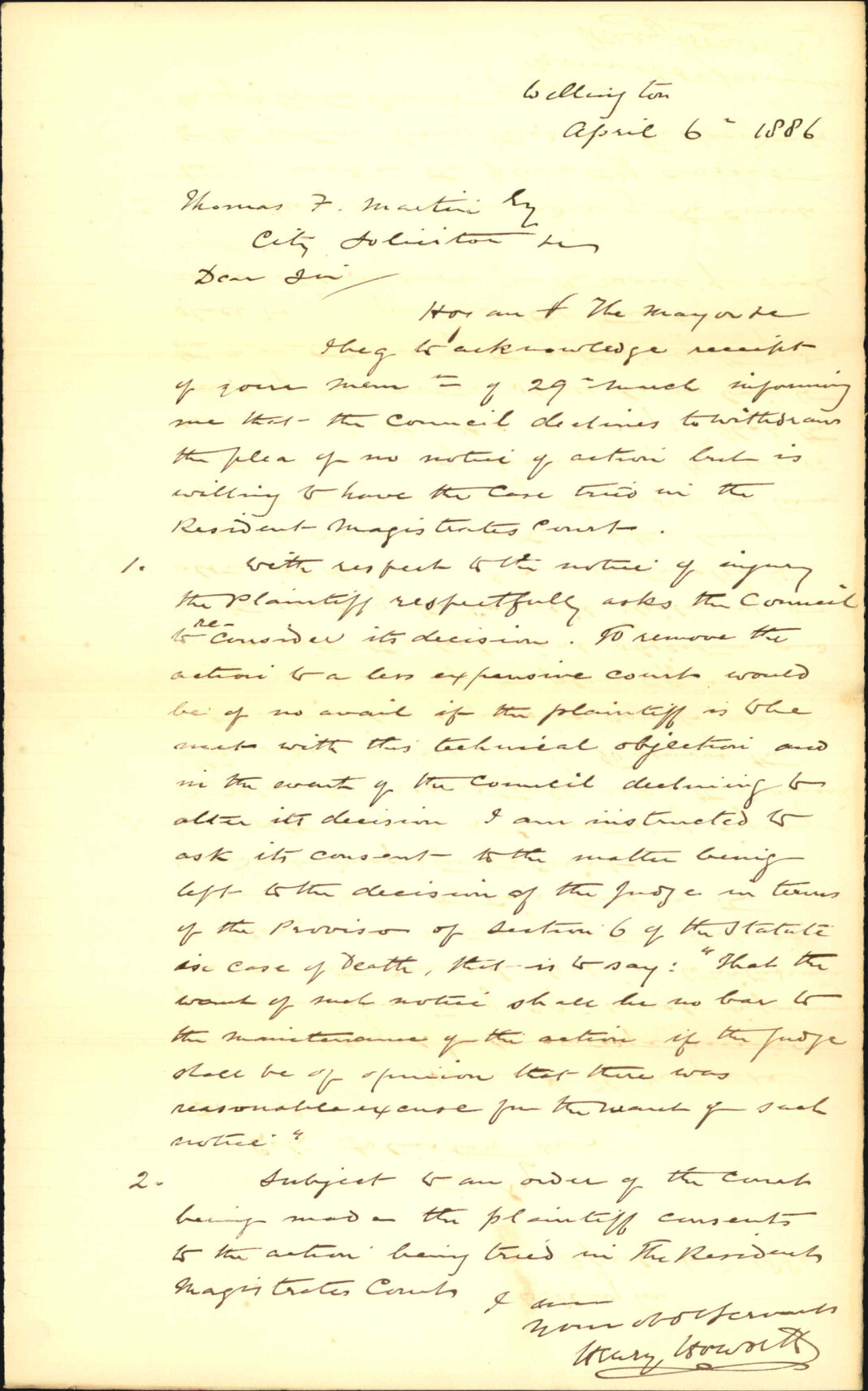 Claim of Denis Hogan - H Howarth