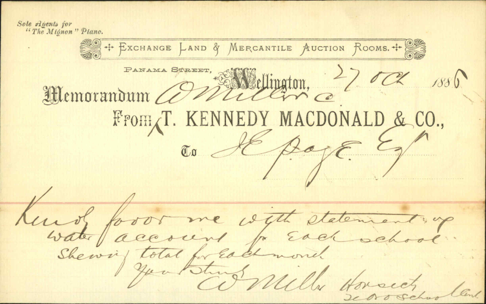 Asking for copy of water account - Te Aro School Committee
