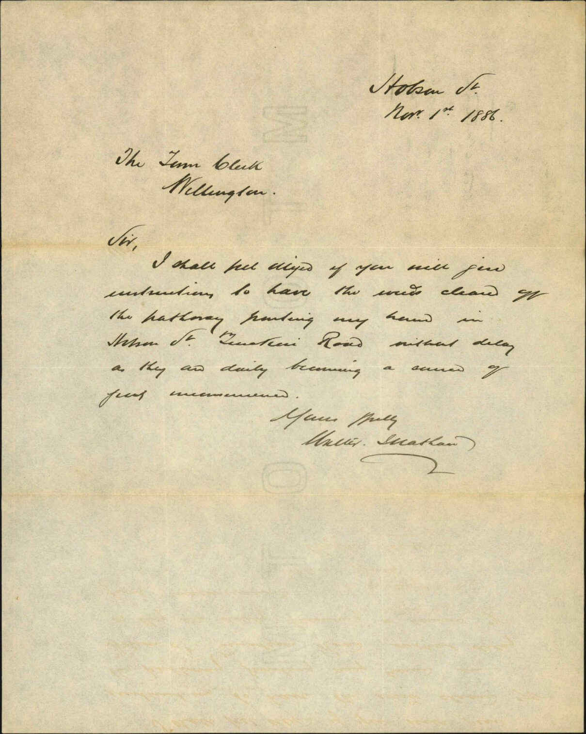 Asking for weeds to be cleared away at his residence - Walter Nathan