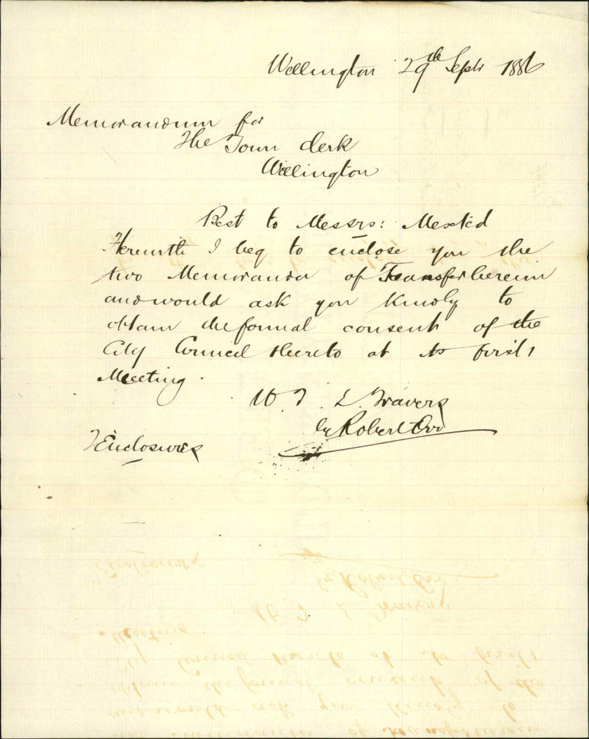 Best to Messrs Mexted (Mangahao leases) - W T L Travers
