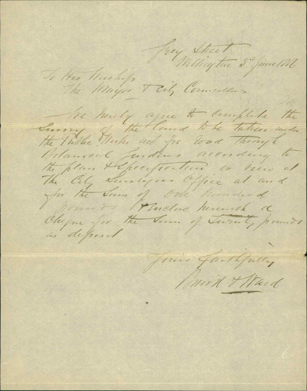 Tender for survey of Mount Street - Baird and Ward