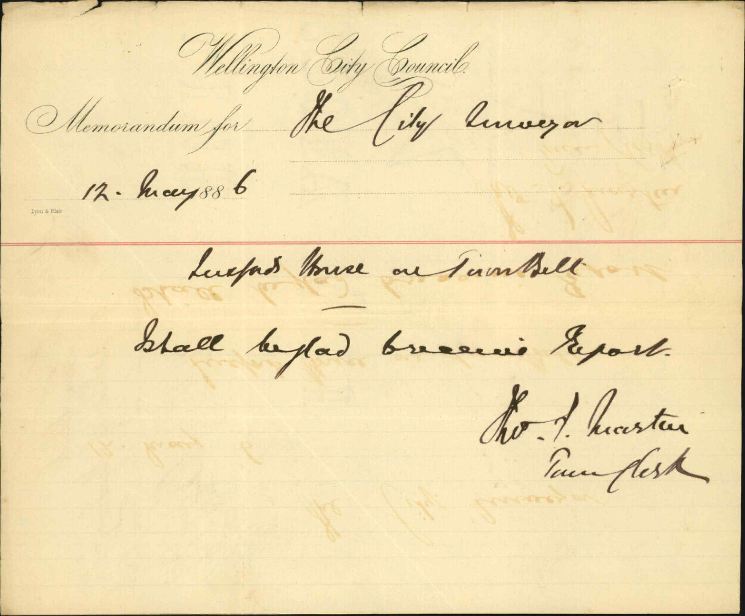 Luxford and Town Belt - City Surveyor