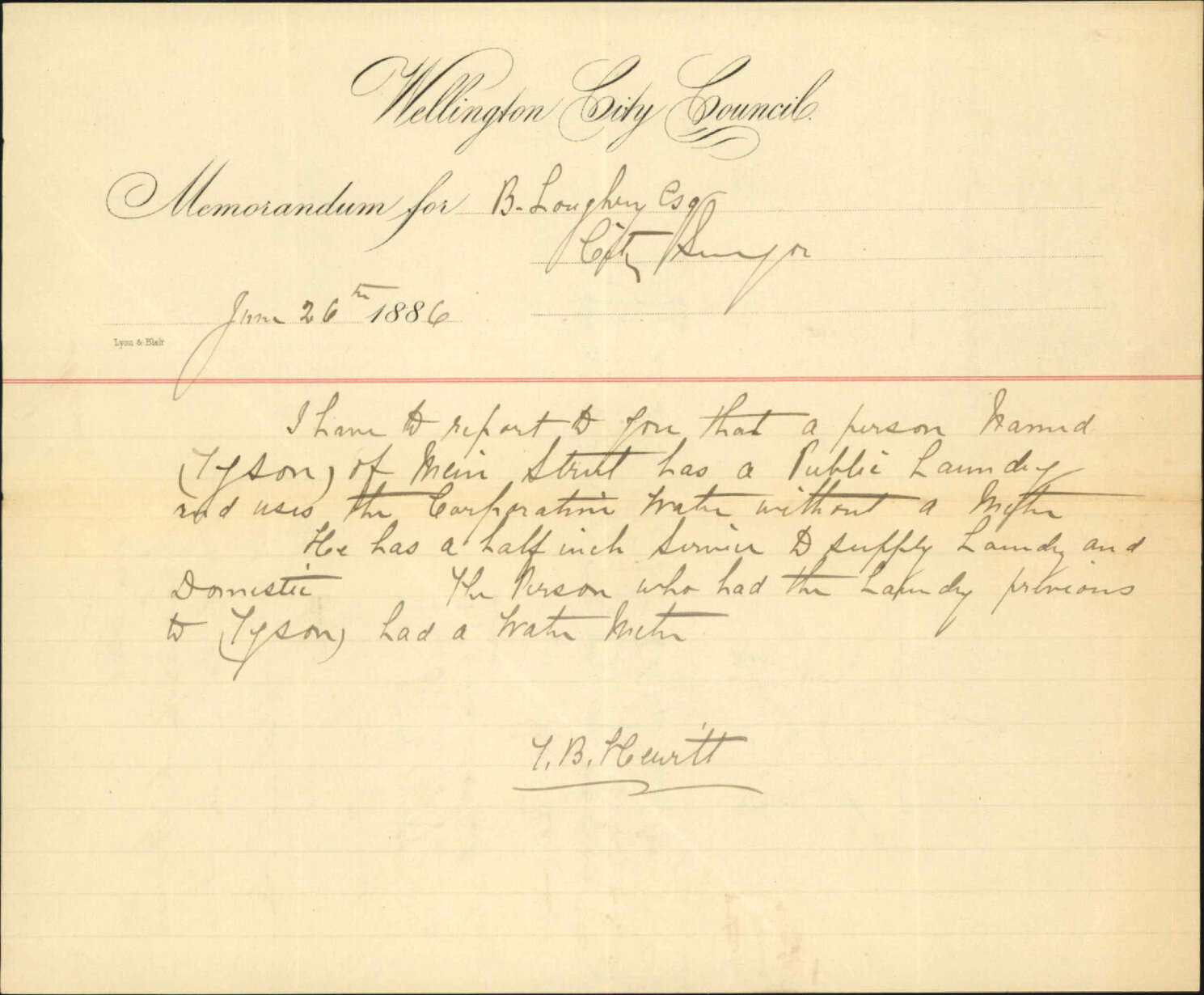 Tysons Laundry, Mein Street - City Surveyor