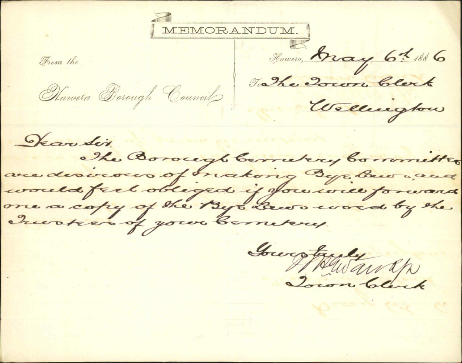 Cemetery Bylaws - Hawera Borough Council
