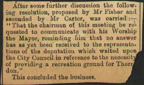 Proposed recreation ground for Thorndon - George Anderson