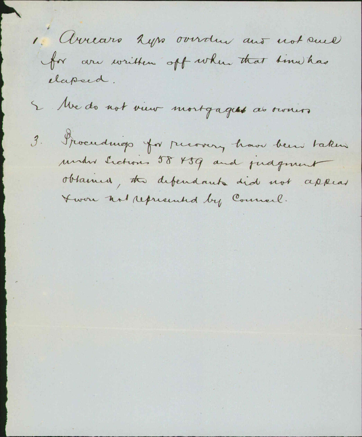 Enquiry regarding arrears of rates - Town Clerk Auckland
